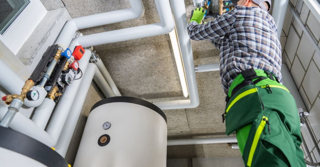 Commercial plumbing work in progress